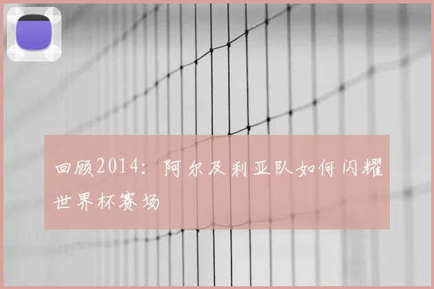 回顾2014：阿尔及利亚队如何闪耀世界杯赛场